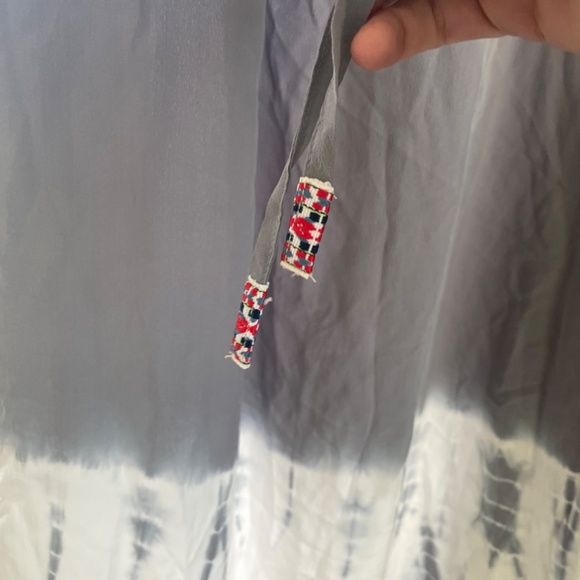 Gypsy 05 Silk Maxi Tube Dress Grey Cream Tie Dye - Picture 3 of 6